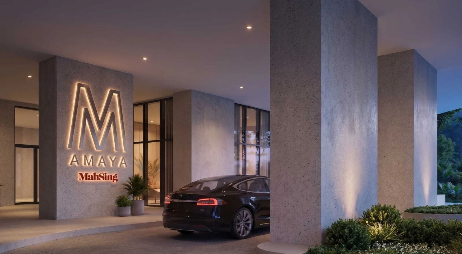 M Amaya arrival lobby and drop-off design