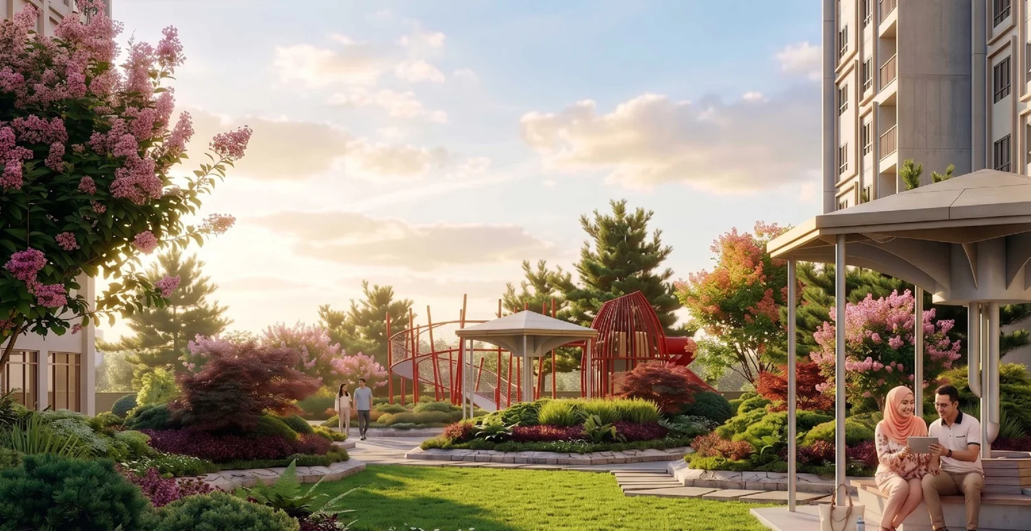M Amaya landscaped family and community spaces