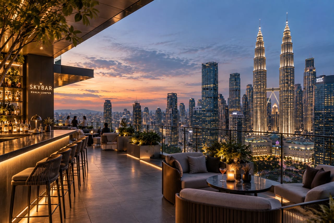 KLCC walkability lifestyle illustration near Suria KLCC and Petronas Twin Towers